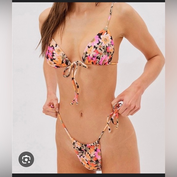 For Love and Lemons Vienna floral string bikini BOTTOM - Picture 2 of 4